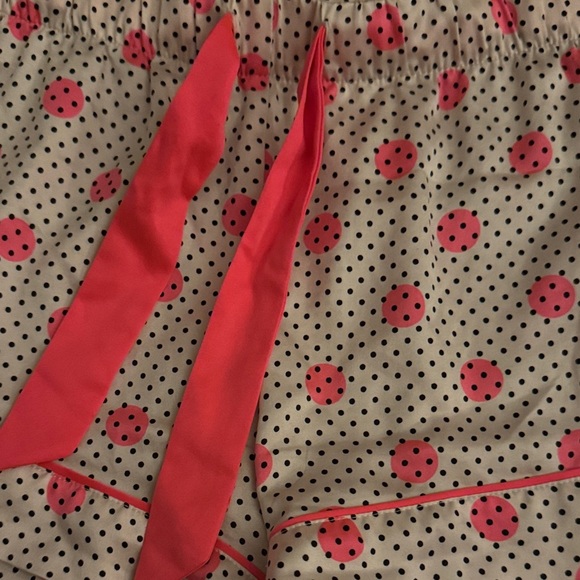 Victoria's Secret| Satin Shorts with Pink Polka Dot Print - Picture 3 of 4